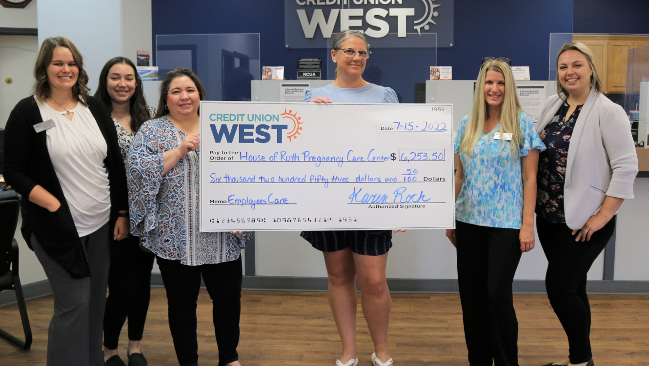 Donation to House of Ruth Blogs & Articles Credit Union West